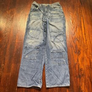 Vintage Enyce Jeans Mens 36x32 Blue Baggy Y2K Wide Leg Skater Faded Cargo